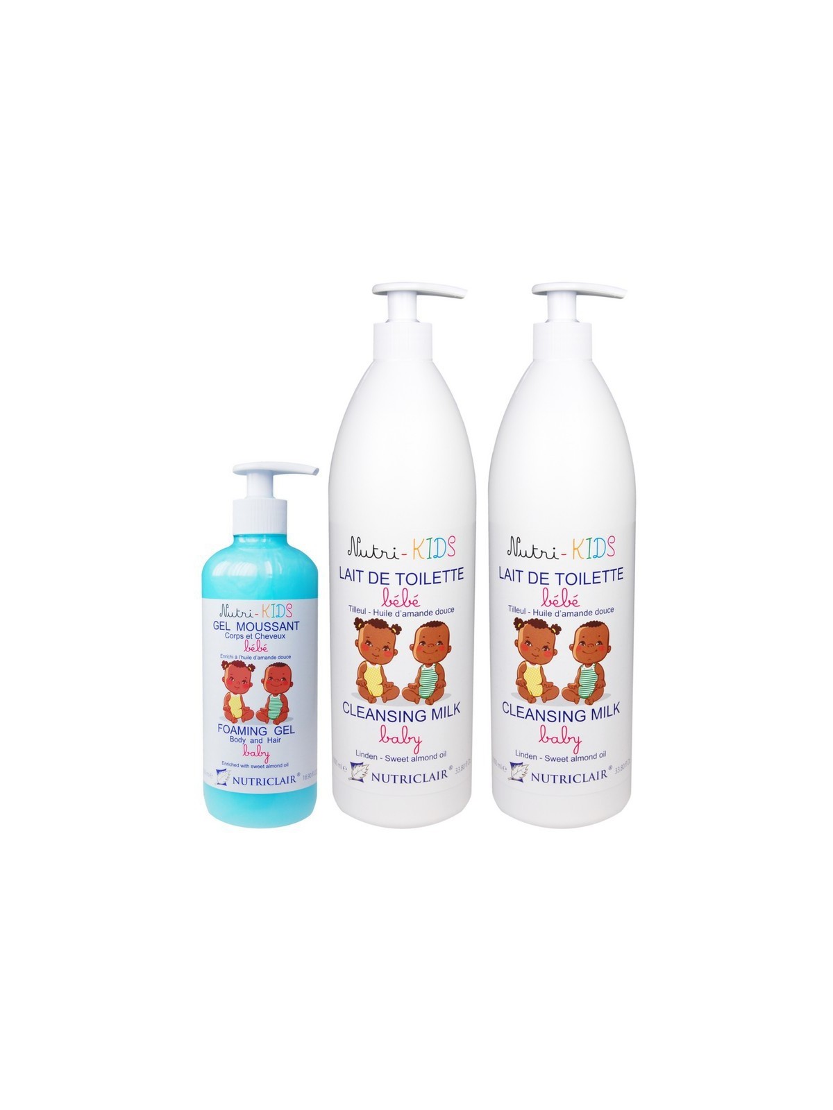 Baby pack latte igienico x2 e nutri-kids gel schiumogeno di NUTRICLAIR