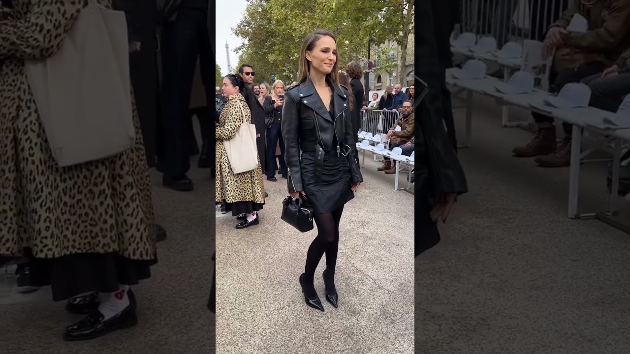 Natalie Portman in Tights and Leather in Paris (PWF) 2024