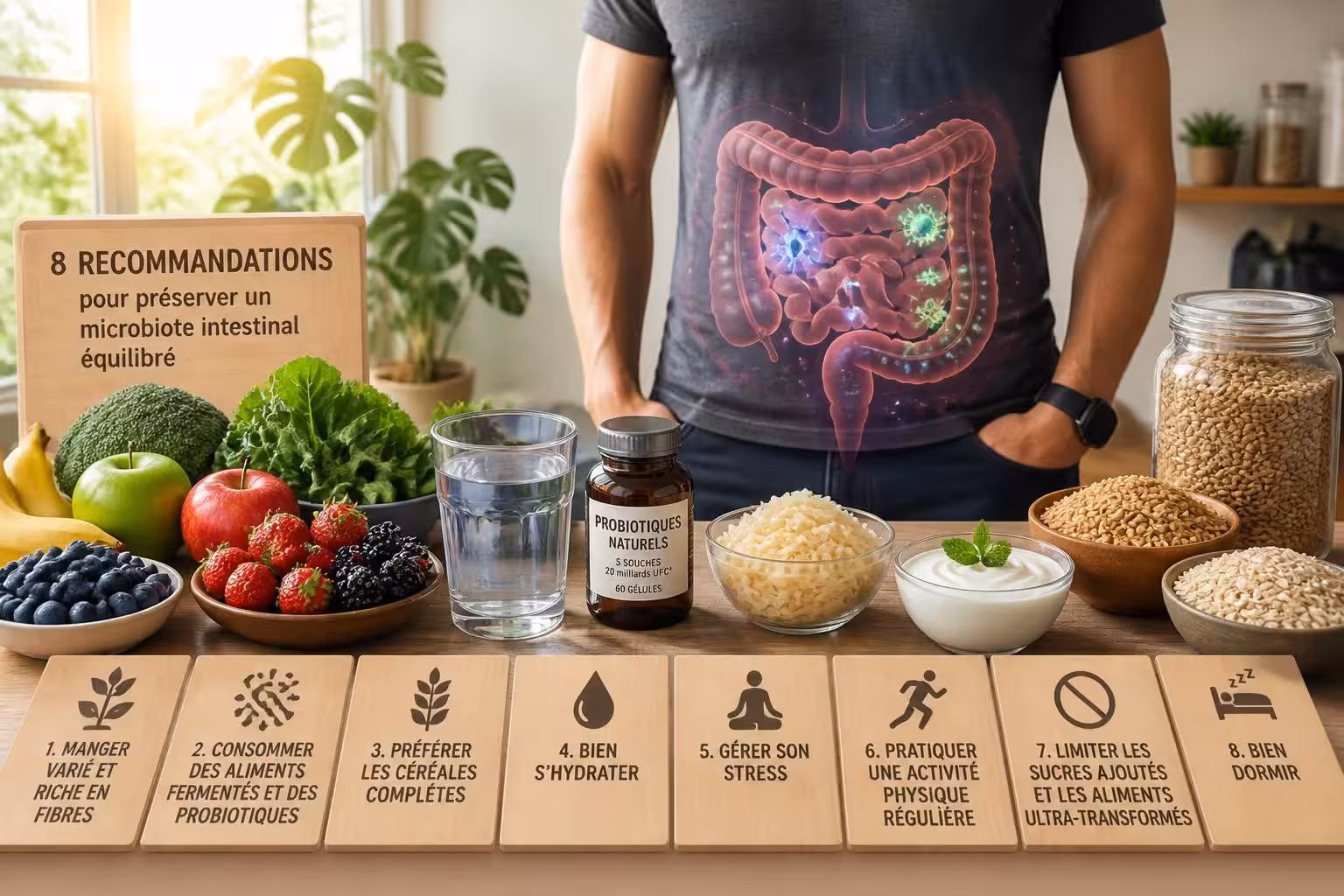 découvrez les 8 recommandations médicales essentielles pour maintenir un microbiote intestinal équilibré et favoriser une meilleure santé digestive.
